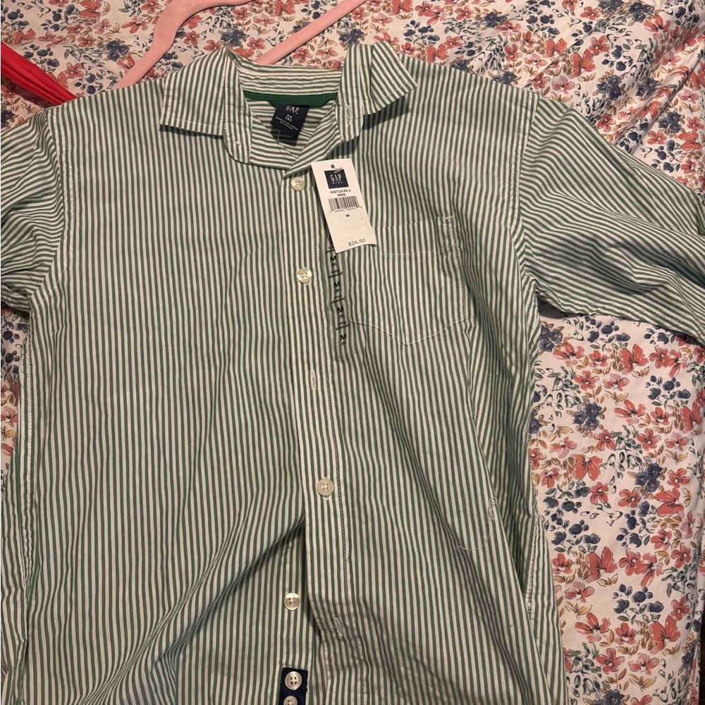 Green Striped Boys Gap Shirt